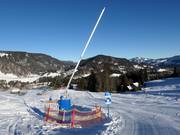 Innevamento con cannoni alla seggiovia Wannenköpflelift