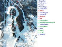 Mappa delle piste Gol Skisenter - Skagahøgdi