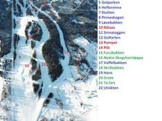 Mappa delle piste Gol Skisenter - Skagahøgdi
