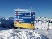 Tabellone delle piste a un bivio