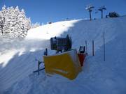 Cannone da neve in funzione all'Almkopf