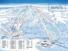 Mappa delle piste Bjursås Ski Center