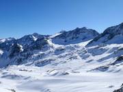 Vista dal Daunjoch sul ghiacciaio dello Stubai