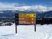 Segnaletica delle piste nell’area sciistica di Kicking Horse
