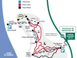 Mappa delle piste Monte Baldo - Malcesine/Prà Alpesina