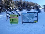 Segnaletica e mappa delle piste alla stazione a monte della Grebenzenbahn