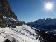 Vista dalla Laurins Lounge verso il Catinaccio e il Latemar