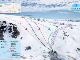 Mappa delle piste Fonna Glacier Ski Resort