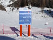 Segnaletica delle piste nell’area sciistica Pejo