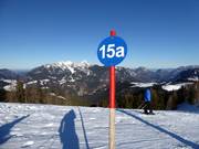 Segnaletica delle piste nell’area sciistica Loferer Alm