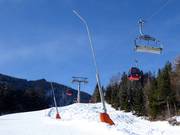 Potente innevamento della discesa a valle