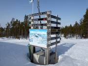 Segnaletica delle piste e mappa delle piste nell’area sciistica Idre Himmelfjäll