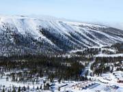 Vista sulle piste difficili e sull’area freeride di Hundfjället