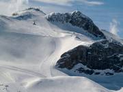 Vista sulla pista difficile n. 13 dalla Greitspitze