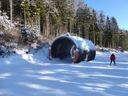 Il tunnel Lella sulla discesa a valle