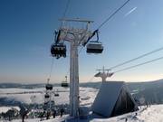 Vierersesselbahn - 4pers.| Seggiovia ad alta velocità (ad agganciamento automatico) con cupole di protezione