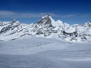 Vista sulle piste del ghiacciaio al Matterhorn glacier paradise