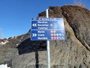 Tabellone informativo nell’area sciistica