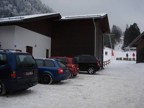 Oberland Bavarese: Accesso nei comprensori sciistici e parcheggio – Accesso, parcheggi Rabenkopf - Oberau