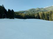 Discesa rossa con discesa blu sul lato destro