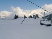 Vista sul tappeto dalla seggiovia quadrupla Ecole