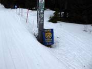 Cestino dei rifiuti su un pilone della seggiovia