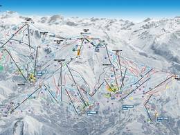 Mappa delle piste Les Sybelles - Le Corbier/La Toussuire/Les Bottières/St Colomban des Villards/St Sorlin/St Jean d’Arves