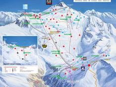 Mappa delle piste Hintertuxer Gletscher (Ghiacciaio dell'Hintertux)