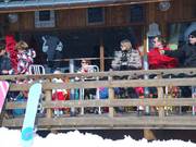 Alla stazione a valle della Moulin Express a Saint Sorlin