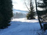 Sci di fondo vicino alla stazione a valle