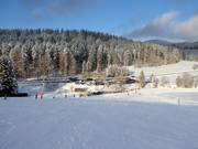 Vista sulla stazione a valle e sui parcheggi