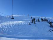 Pendii di neve fresca sulla Steinplatte