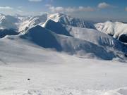 Ampie pendii conducono dal Kasprowy Wierch a valle
