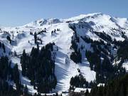 Vista sulle piste difficili e sugli itinerari sciistici al Sunnegg