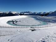 Lago artificiale per l'innevamento presso la stazione a monte Tresca