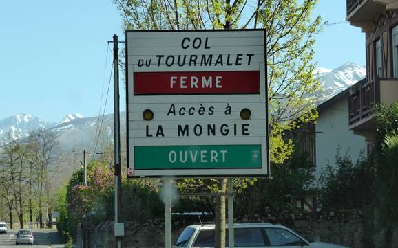 Argelès-Gazost: Accesso nei comprensori sciistici e parcheggio – Accesso, parcheggi Grand Tourmalet/Pic du Midi - La Mongie/Barèges