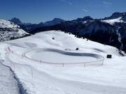 Lago di innevamento ad Arabba