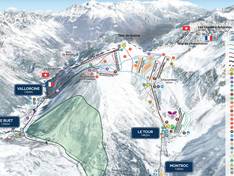 Mappa delle piste Balme/Les Autannes - Vallorcine/Le Tour
