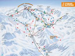 Mappa delle piste Stubaier Gletscher (Ghiacciaio dello Stubai)