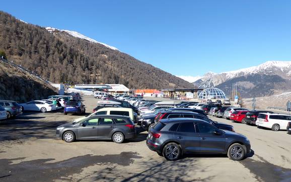 Alta Val Venosta: Accesso nei comprensori sciistici e parcheggio – Accesso, parcheggi Monte di Watles - Malles Venosta (Mals)