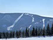 Vista sulle piste da sci al Pláň e Hromovka