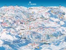 Mappa delle piste St. Anton/St. Christoph/Stuben/Lech/Zürs/Warth/Schröcken - Ski Arlberg