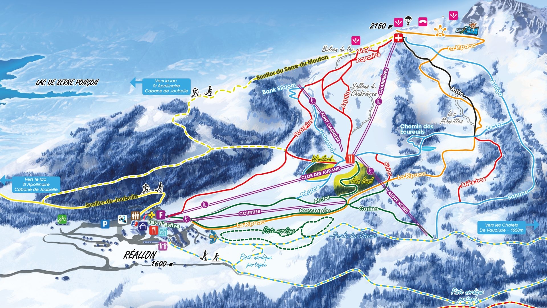 Mappa delle piste Réallon