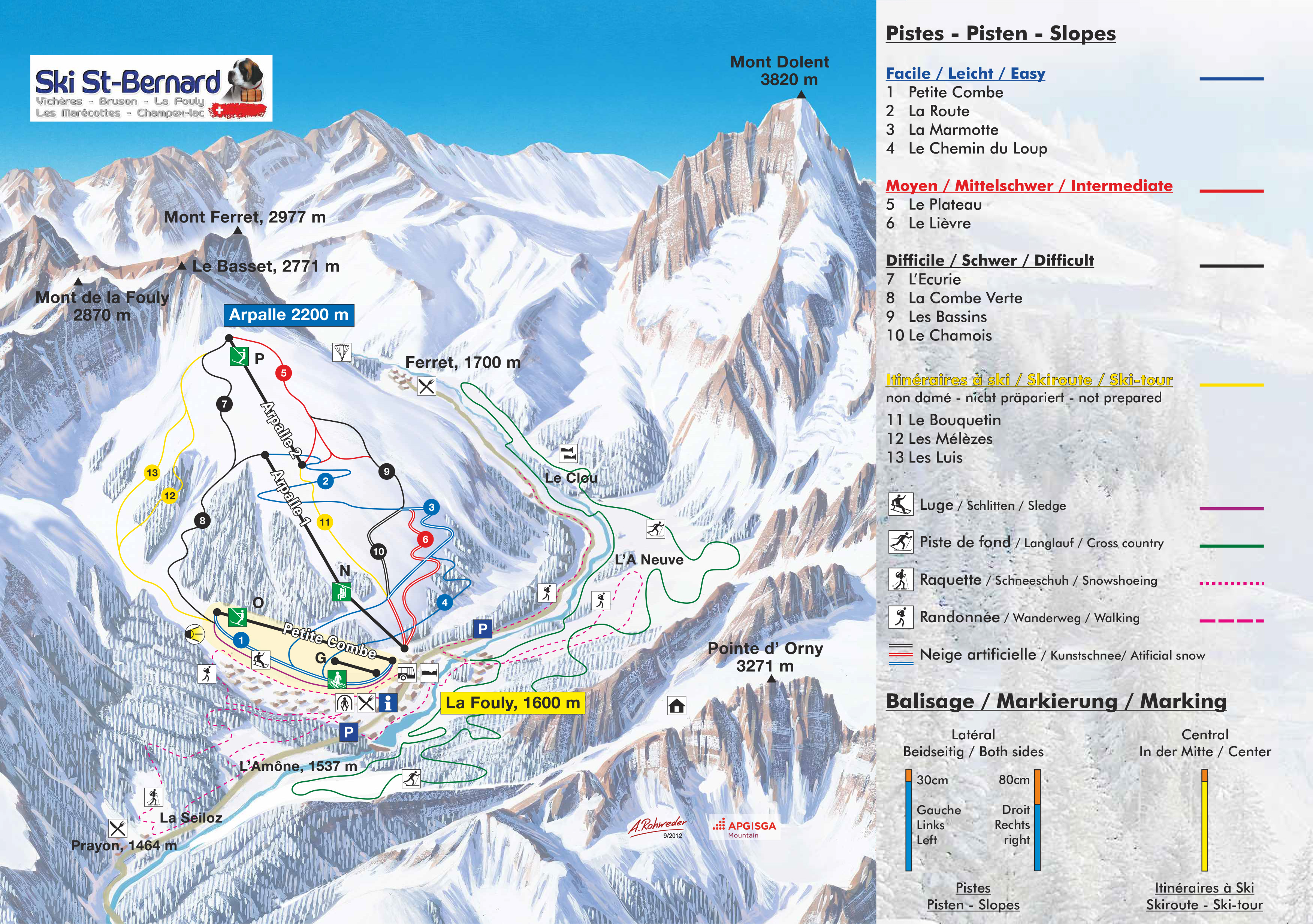 Mappa delle piste La Fouly