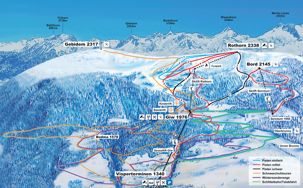 Mappa delle piste Giw - Visperterminen