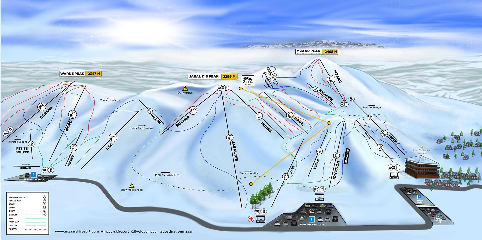 Mappa delle piste Mzaar - Kfardebian