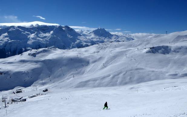comprensorio sciistico St. Moritz - Corviglia - Vista sulle pisto intorno al Corviglia e Marguns