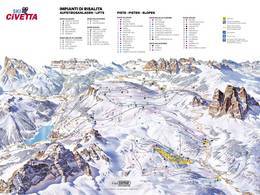 Mappa delle piste Civetta - Alleghe/Selva di Cadore/Palafavera/Zoldo
