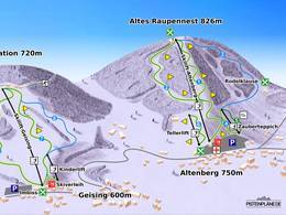 Mappa delle piste Raupennesthang - Altenberg