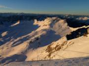 Vista mattutina dalla vetta su Platt e Schneefernerkopf verso sud
